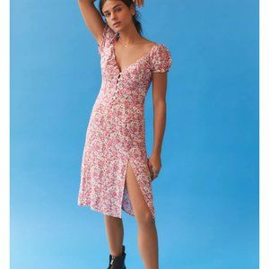 Kiss The Sky V-Neck Midi Dress NWOT Size S